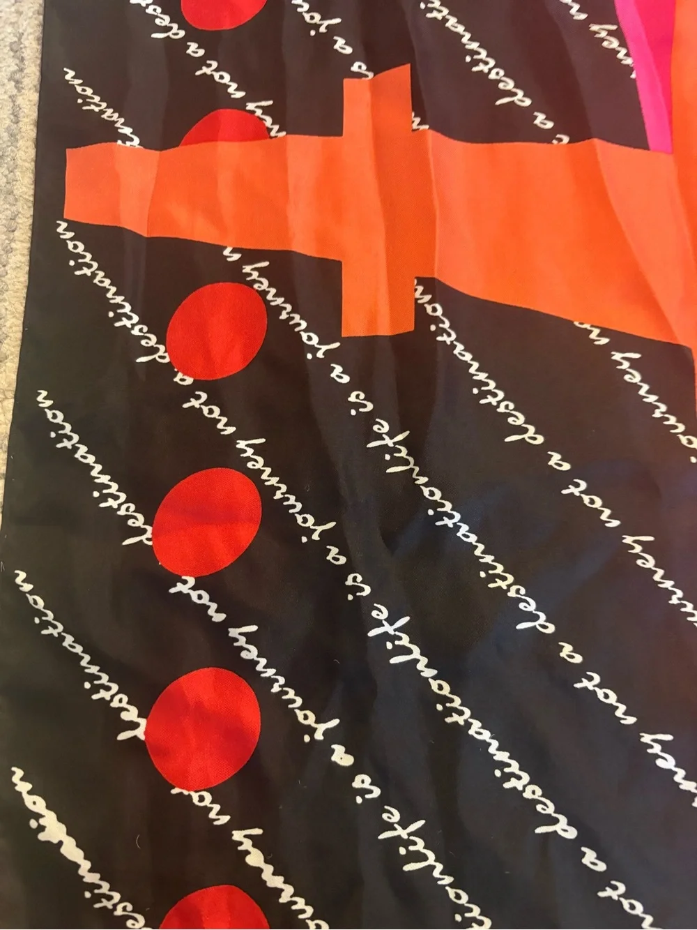 Worthington Pink, Red & Black Graphic 100% silk Long Scarf